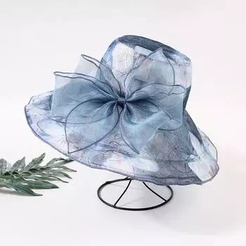 Новая корейская версия пляжной шляпы с большими полями, женская летняя шляпа с большими полями, солнцезащитный козырек, складная, дышащая, классная шляпа с козырьком Adjustable королевский синий