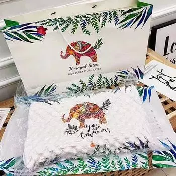 Новая королевская подушка из натурального латекса в Таиланде, массажная подушка для шеи с частицами, подушка из латекса в форме слона 35 * 55Cm