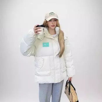 Новая короткая пуховая хлопковая утепленная одежда женская 2024 корейская версия хлебная одежда хлопковая утепленная одежда осень и зима утолщенная с капюшоном M [Recommended below 57.5 kg] чёрный