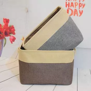 Новая корзина для хранения белья, настольный ящик для хранения, простая корзина для хранения мусора, большая вместимость, прочная сумка для хранения 38x28x24cm серый