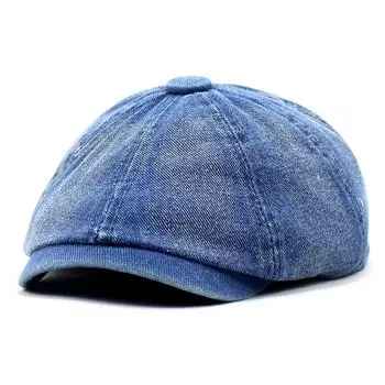 Новая ковбойская шляпа, женская восьмиугольная шляпа, мужской берет, шляпа художника с загнутыми полями, шляпа с утиным язычком M56-58cm чёрный