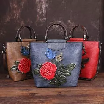 Новая кожаная сумка большой вместимости, первый слой из воловьей кожи, сумка на одно плечо, сумка-тоут в стиле ретро 26*12.527 чёрный