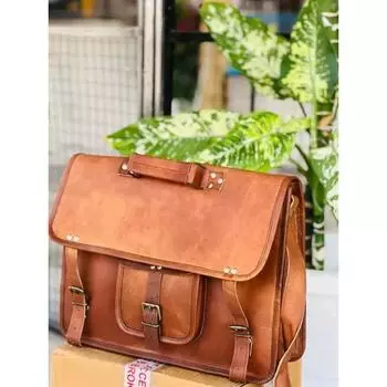 Новая кожаная сумка-мессенджер Inspire из натуральной кожи, сумка-саквояж для ноутбука ручной работы 11 x 9 x 3 in коричневый