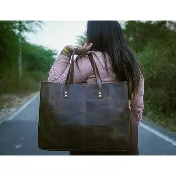 Новая кожаная сумка-тоут для женщин, большая сумка через плечо для путешествий и покупок, винтажная сумка-портфель с ручками сверху