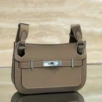 Новая кожаная женская сумка из телячьей кожи, мини-сумка через плечо в цыганском стиле 22x17x5.5cm жёлтый