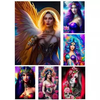 Новая красочная фея 5d сделай сам алмазная картина полный набор для вышивки крестом алмазная мозаика подарок на Хэллоуин водное алмазное настенное искусство Full Round 20x30CM