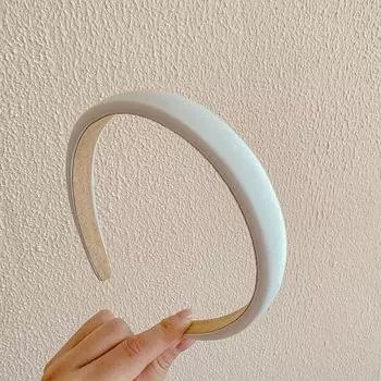 Новая красочная губчатая повязка на голову с широким краем для женщин, однотонная повязка на голову, модный тюрбан, повязка для макияжа, обруч для волос, аксессуары для волос для девочек