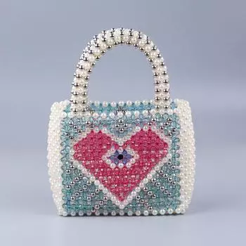 Новая красочная ручная работа Love многоцветная роскошная высококачественная женская сумка с жемчужными бусинами