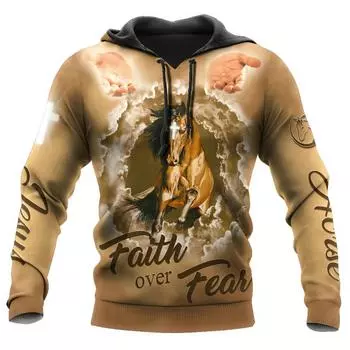 Новая красочная забавная красивая лошадь с изображением руки Бога, животное, 3D-печать, осень, мужская толстовка с капюшоном, унисекс, повседневный свитер, уличная одежда S