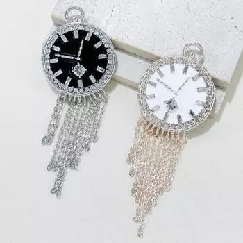 Новая креативная брошь-часы с бахромой, модный индивидуальный корсаж с каплями масла и бриллиантами, универсальная булавка для одежды