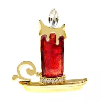 Новая креативная брошь-свеча красного цвета, эмалированная булавка