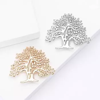 Новая креативная гладкая брошь в виде дерева богатства из сплава, изысканная бижутерия в виде цветка на груди золотой
