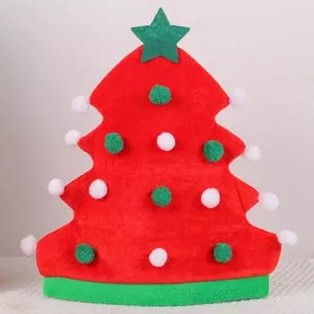 Новая креативная новогодняя елочная шапка Мягкие рождественские шары Шапка Санты Товары для новогодней вечеринки Шапка эльфа 36-30cm красный
