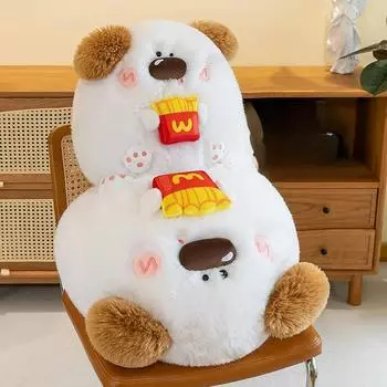 Новая креативная плюшевая кукла-собака, кукла-собака в стиле «обнимашка» в виде картофеля фри, мультяшное животное, плюшевая кукла, мультяшный декор для комнаты, подарок 38cm белый