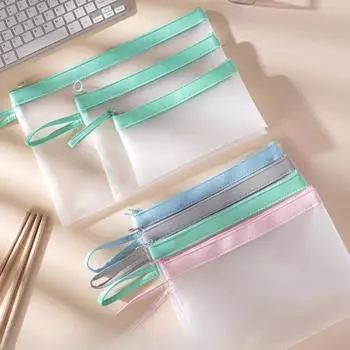 Новая креативная студенческая сумка для ручек большой вместимости, мужская и женская прозрачная сумка для документов на молнии, прозрачная сумка для документов A6