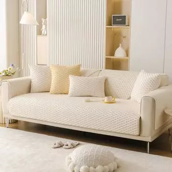 Новая кремовая ветровая осенне-зимняя теплая бархатная диванная подушка в сотовом цвете, утолщенная плюшевая подушка, нескользящая, ворс можно стирать в машине 70x70cm