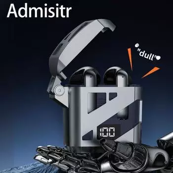 Новая крутая беспроводная Bluetooth-гарнитура Mecha Wind Long Life с полувкладышами, версия 5.3 чёрный