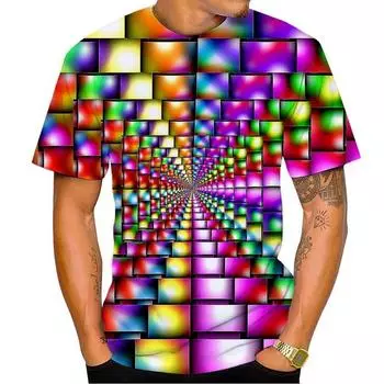 Новая крутая мужская футболка с принтом в стиле хип-хоп, летняя уличная футболка с короткими рукавами, персонализированная, креативная, модная, повседневная, свободная, быстросохнущая рубашка S