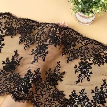 Новая кружевная сетка шириной 38 см, красный жилет, тканевая юбка с вышивкой одежды, кружевная черно-белая