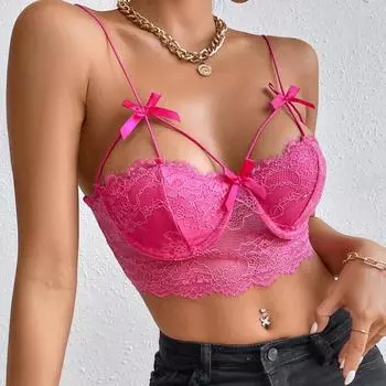 Новая кружевная сексуальная облегающая бретелька с открытой спиной и рыбьей косточкой S чёрный