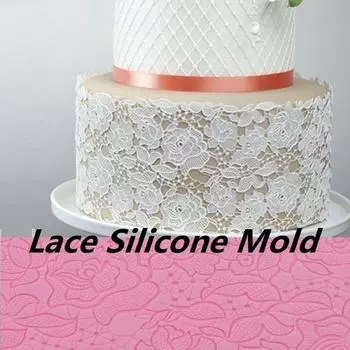 Новая кружевная силиконовая форма для розового сахара, процесс переноса сахара, коврик для украшения торта, инструмент для выпечки