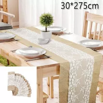 Новая кружевная скатерть длиной 275 см, покрытие для стола, скатерть для свадебной вечеринки, украшения банкета