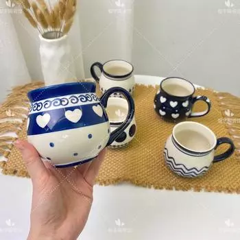 Новая кружка польская чашка молочная кофейная чашка для завтрака керамическая красивая большая емкость подарочная посуда для напитков 401-500ml