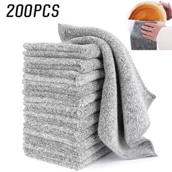 Новая кухонная антижирная эффективная бамбуковая угольная ткань для протирки дома мытье посуды полотенце тряпки нож вилка протирочный инструмент