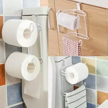 Новая кухонная стойка для хранения бумаги, держатель для рулонов, ванная комната, бесплатная перфорация, задняя дверь, вешалка для бумажных полотенец, туалетная бумага