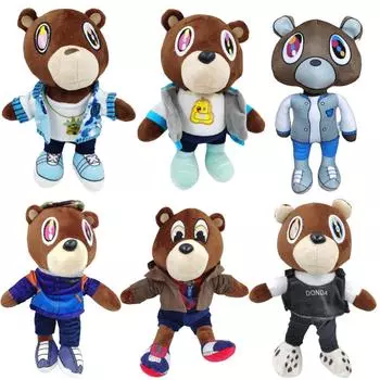 Новая кукла Kanye Teddy Bear Teddy Bear Kanye Same Plush Toy Doll 26cm