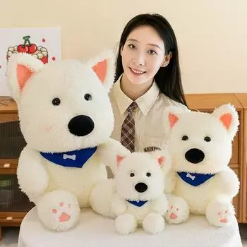 Новая кукла West Highland, милая маленькая собачка, плюшевая игрушка, кукла, подарок на день рождения 24cm