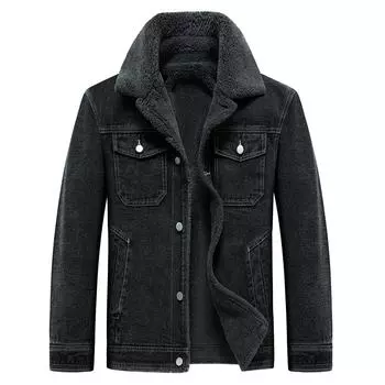 Новая куртка мужская бархатная куртка джинсовая плотная хлопковая куртка осенне-зимнее теплое толстое пальто одежда для молодых мужчин M