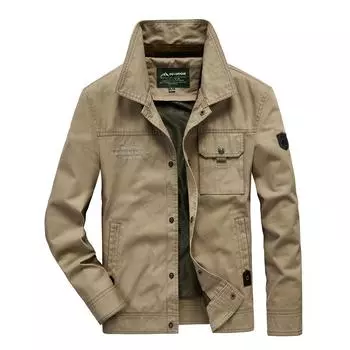Новая куртка мужская повседневная свободная куртка больших размеров с лацканами для активного отдыха M хаки
