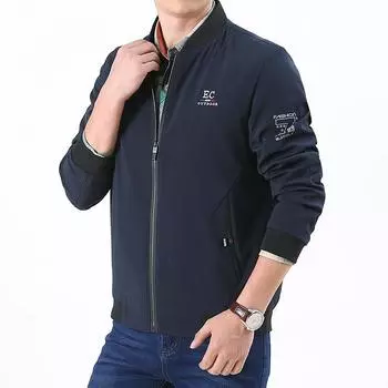 Новая куртка мужская тонкая свободная большого размера мужская куртка бейсбольный воротник повседневная куртка куртка для мужчин M