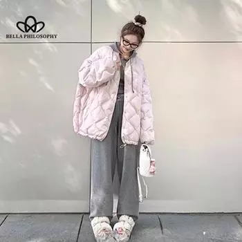 Новая куртка-пуховик большого размера, свободное женское короткое пальто, повседневное короткое пальто, пальто высокого качества S белый