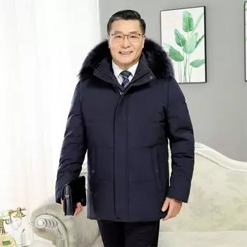 Новая куртка-пуховик для папы среднего и пожилого возраста, утепленная короткая зимняя куртка для дедушки-мужчины для пожилых людей, куртка для людей среднего возраста M