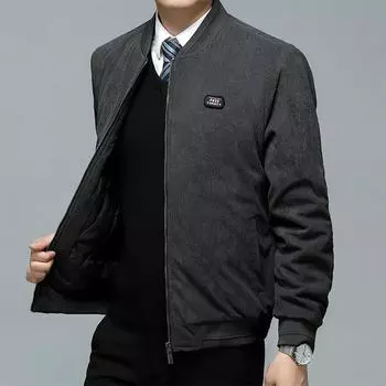 Новая куртка с хлопковой подкладкой для бизнеса, осенне-зимняя куртка для мужчин, повседневный топ с воротником-бейсболкой M