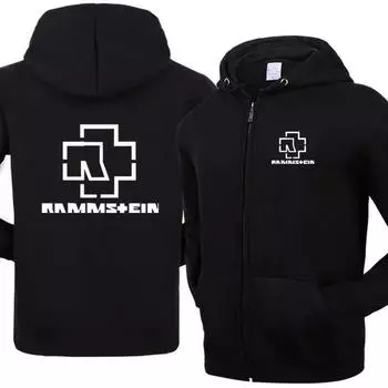 Новая куртка с капюшоном Rammstein, кардиган на молнии, мужская мода, свободный свитер с капюшоном для мужчин S синий