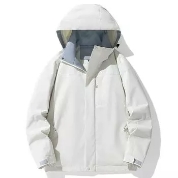 Новая куртка со съемным капюшоном для мужской куртки Повседневная ветрозащитная куртка для мужчин молодого и среднего возраста Тонкая мужская куртка S белый