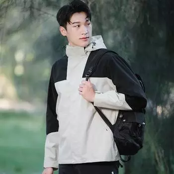 Новая куртка весна и осень уличный тонкий ветрозащитный и проницаемый парный тренчкот повседневный спортивный S