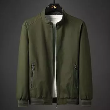 Новая куртка весна-осень повседневная мужская куртка на молнии с воротником-стойкой верхняя часть хлопковая стираная куртка M