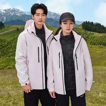 Новая ламинированная куртка женская три в одном пуховик мужская водонепроницаемая куртка для походов на лыжах дышащая альпинистская куртка S