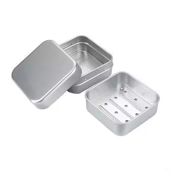 Новая легкая алюминиевая мыльница с крышкой, алюминиевая мыльница-контейнер со съемным дренажным слоем, устойчивая к влаге