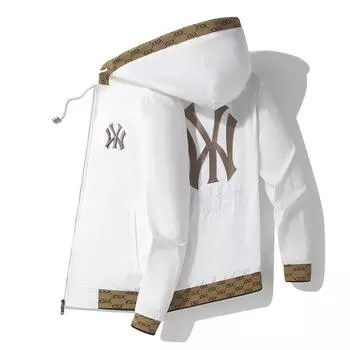 Новая легкая роскошная модная куртка с капюшоном для тяжелой промышленности с вышивкой для мужчин M