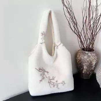 Новая легкая сумка в китайском стиле, осенняя кожаная вышитая, вместительная, универсальная сумка на одно плечо