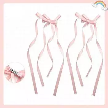 Новая лента с длинным бантом, боковые заколки для волос с когтями для женщин, девочек, детей, детская шпилька, подарок, вечерние аксессуары для волос, головные уборы, орнамент