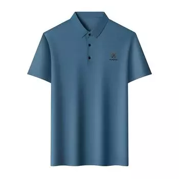 Новая летняя деловая мужская рубашка поло для людей среднего возраста с принтом, повседневная дышащая тонкая мужская футболка с короткими рукавами M