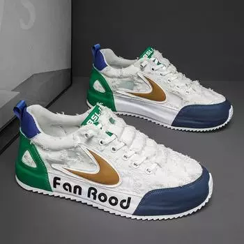 Новая летняя дышащая парусиновая мужская обувь без шнуровки, модная мужская обувь с сумкой на подошве, популярные маленькие белые туфли 39 белый/хаки