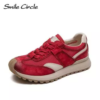 Новая летняя дышащая сетчатая обувь с цветными блоками, удобная обувь на плоской подошве, нишевая женская обувь Tide 35 красный