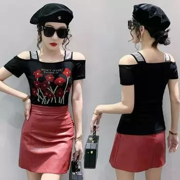 Новая летняя футболка Ice Silk Mesh Heavy Industry для женщин с короткими рукавами Iron Diamonds M чёрный